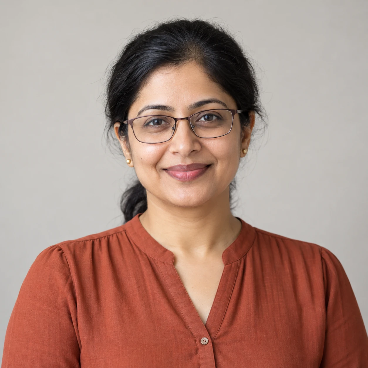 AI-generated portrait for Priya Nair, a fictional demo mentor