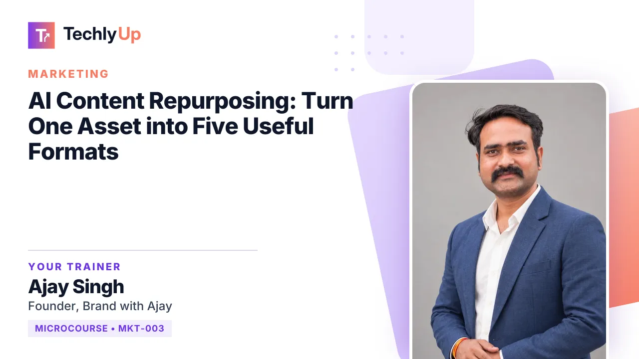 AI Content Repurposing: Turn One Asset into Five Useful Formats — microcourse thumbnail